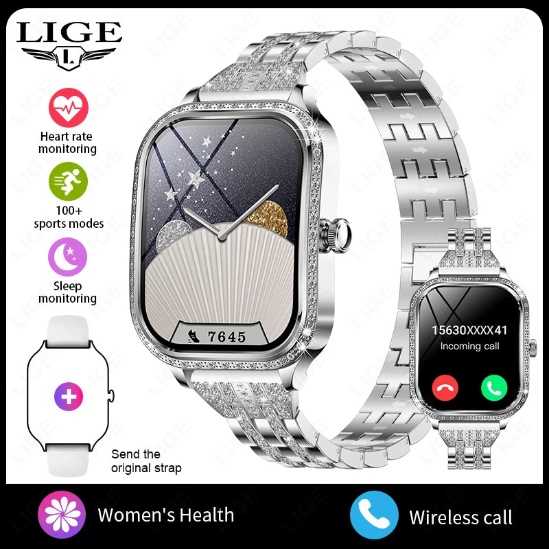 LIGE Smart Watch Women Waterproof Bluetooth Call Sports Fitness Heart Rate Monitor Smartwatch Mujer Digital Women's Smartwatches - MOBITECH  WATCH