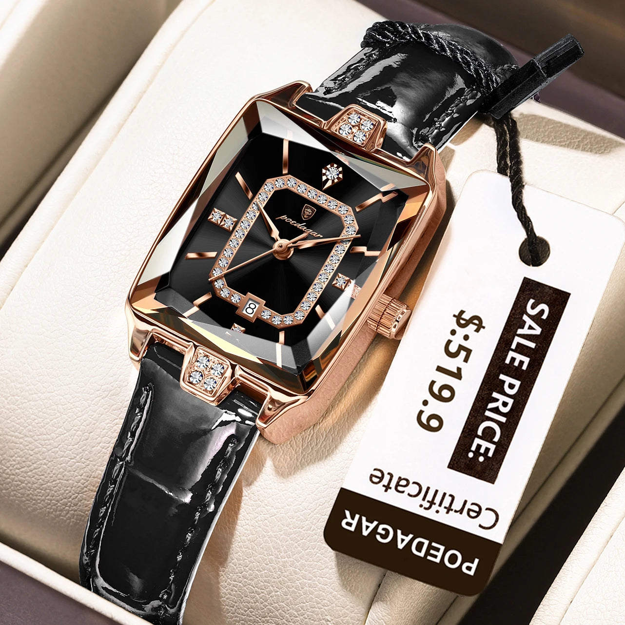Luxury High Quality Women Wristwatch Waterproof Date Rectangle Watch For Woman Leather Quartz Women's Watches Reloj+Box - MOBITECH  WATCH
