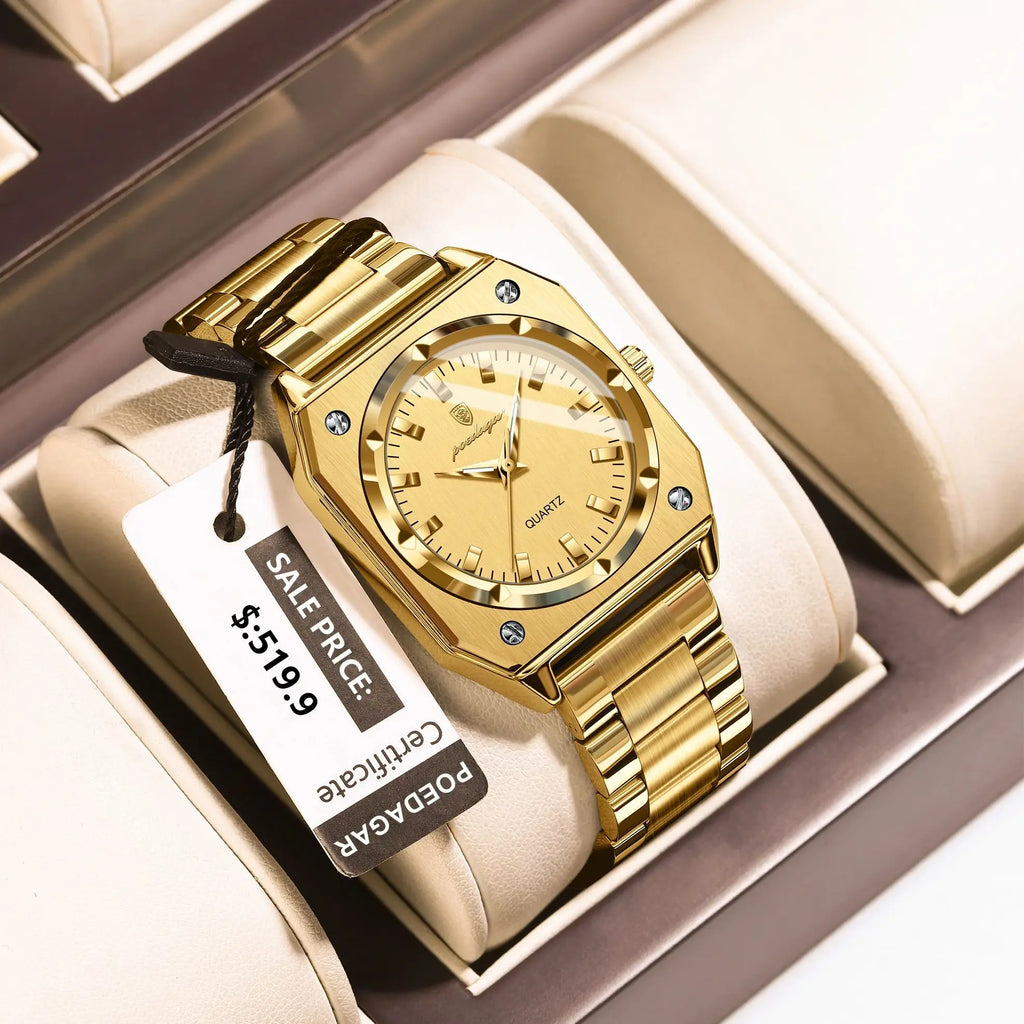 Luxury Elegant Square Ladies Watch Waterproof Luminous Watch for Woman Stainless Steel Quartz Women's Watches Reloj+box - MOBITECH  WATCH