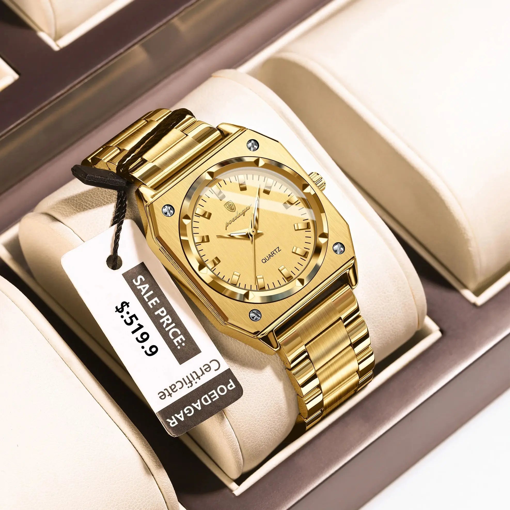 Luxury Elegant Square Ladies Watch Waterproof Luminous Watch for Woman Stainless Steel Quartz Women's Watches Reloj+box - MOBITECH  WATCH