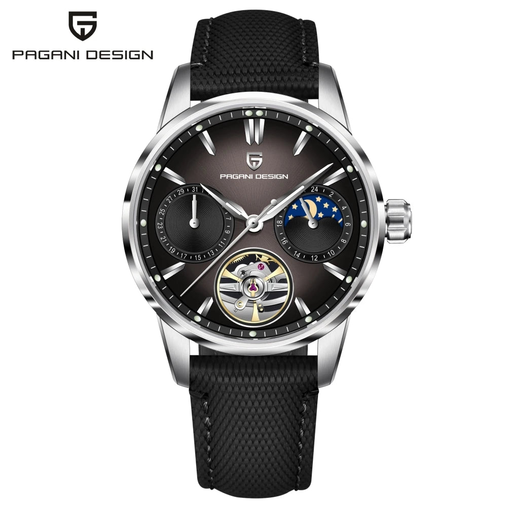 PAGANI DESIGN 2025 41MM Pilot's Hollow Moon Phase Leisure Fashion Men Mechanical Watch Sapphire Glass Automatic Watches PD-YS021 - MOBITECH  WATCH