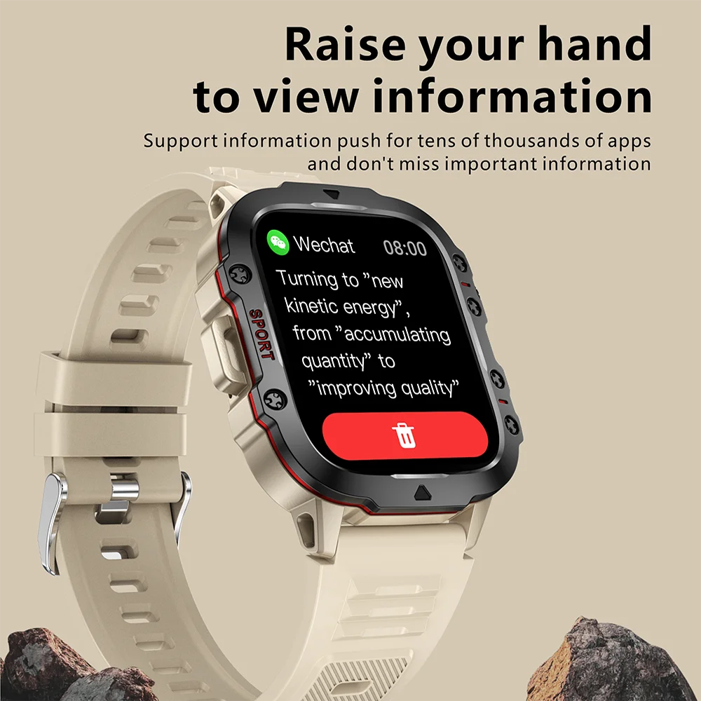 Military Men Smart Watch Bluetooth Call Fitness Clock Heart Monitor 3ATM Swim Waterproof Sport Smartwatch - MOBITECH  WATCH