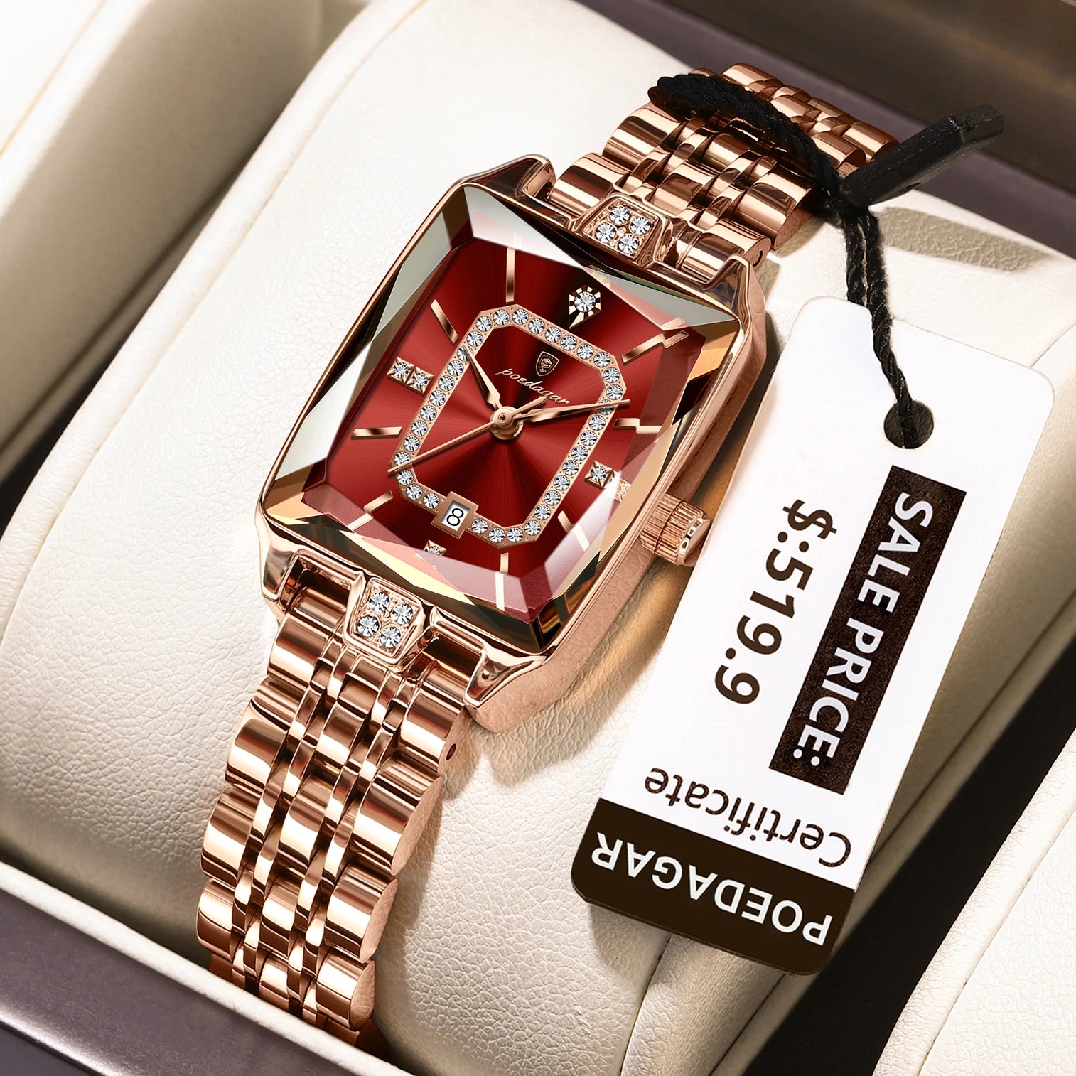 POEDAGAR Luxury Watch For Woman Waterproof Calendar High Quality Ladies Watch Stainless Steel Quartz Women's Watches Elegant+Box - MOBITECH  WATCH