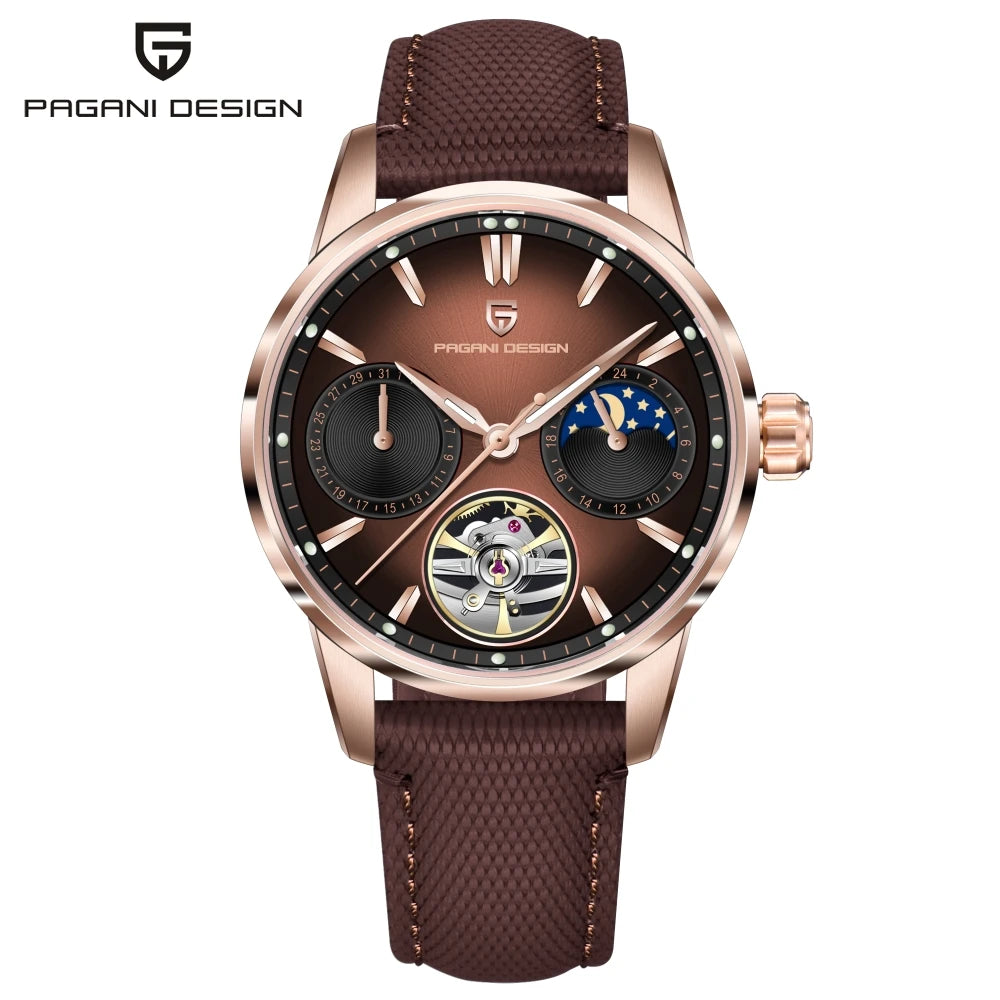 PAGANI DESIGN 2025 41MM Pilot's Hollow Moon Phase Leisure Fashion Men Mechanical Watch Sapphire Glass Automatic Watches PD-YS021 - MOBITECH  WATCH