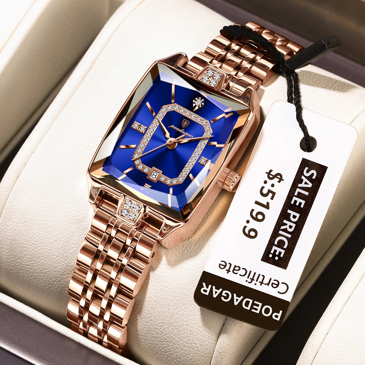 POEDAGAR Luxury Watch For Woman Waterproof Calendar High Quality Ladies Watch Stainless Steel Quartz Women's Watches Elegant+Box - MOBITECH  WATCH