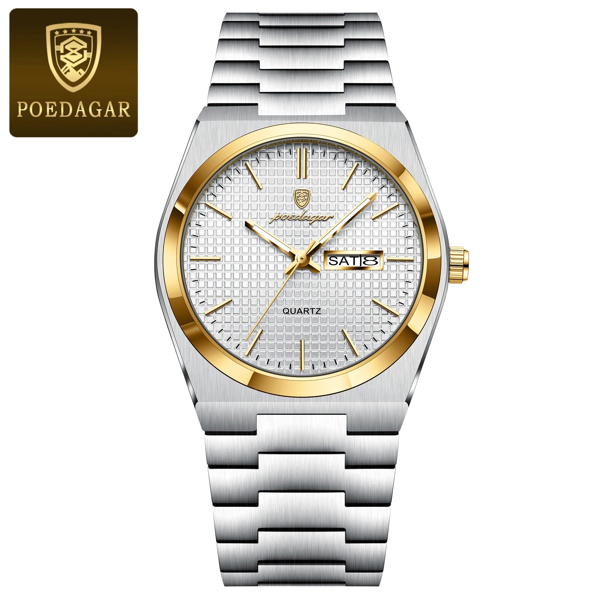 POEDAGAR Luxury Sport Man Watch Military Waterproof Luminous Date Week Men Watch Stainless Steel Quartz Men's Watches Male Clock - MOBITECH  WATCH