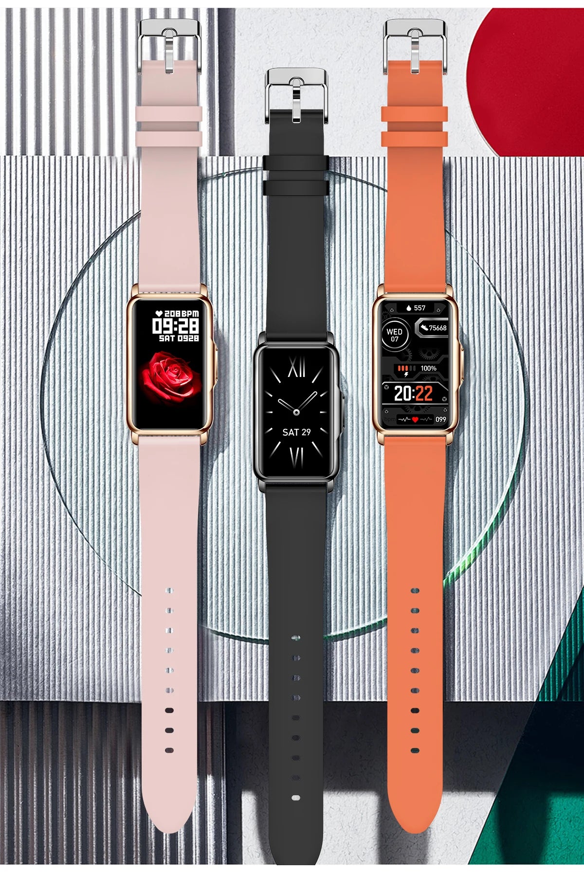 For Android IOS Smart Bracelet Women Smartwatch Men Heart Rate Blood Oxygen Waterproof Sport Smart Band Watch For Ladies +Gift - MOBITECH  WATCH