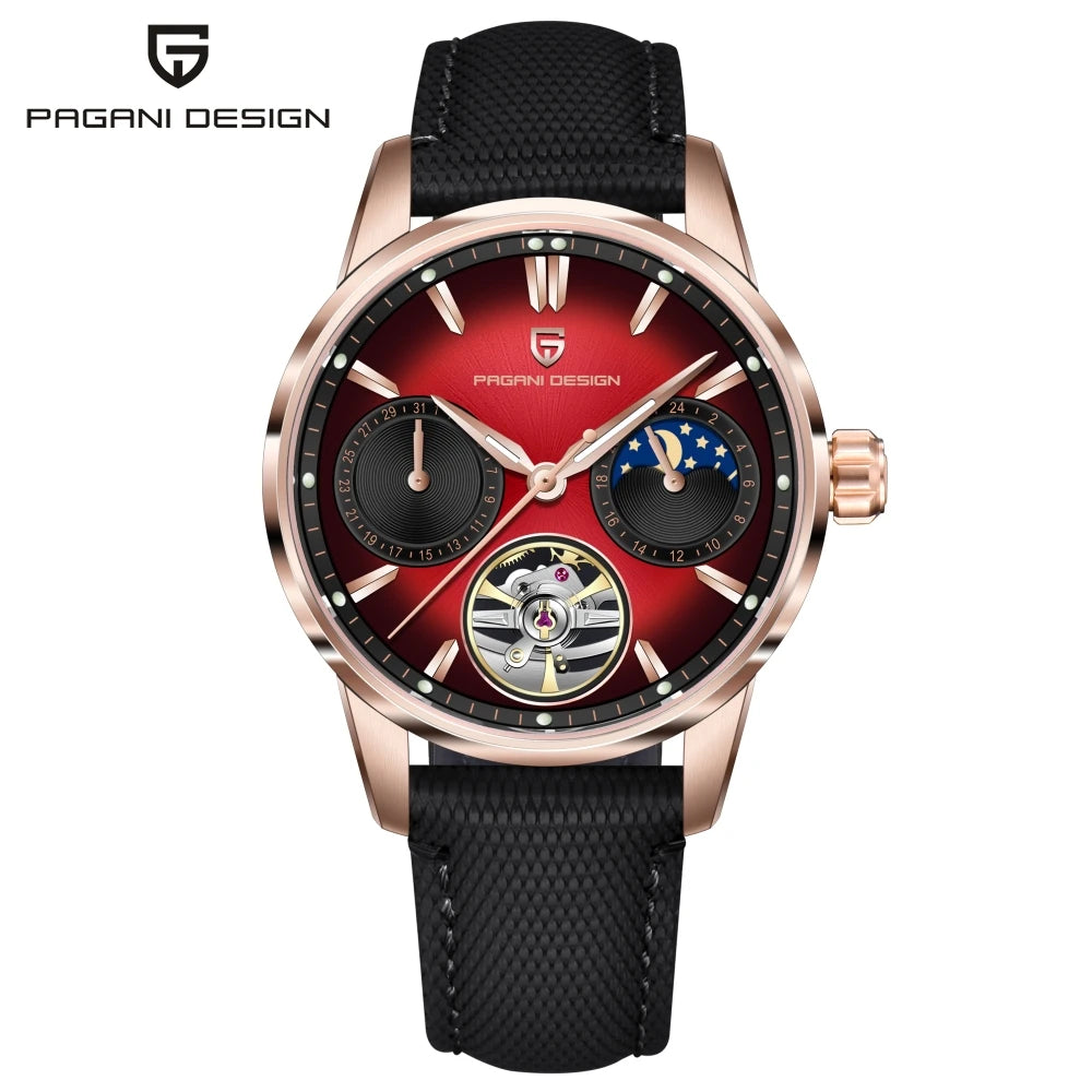 PAGANI DESIGN 2025 41MM Pilot's Hollow Moon Phase Leisure Fashion Men Mechanical Watch Sapphire Glass Automatic Watches PD-YS021 - MOBITECH  WATCH