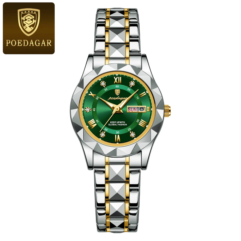 Luxury Ladies Dress Watch Luminous Waterproof Week Date Woman Wristwatch Stainless Steel Women Quartz Watches reloj+box - MOBITECH  WATCH