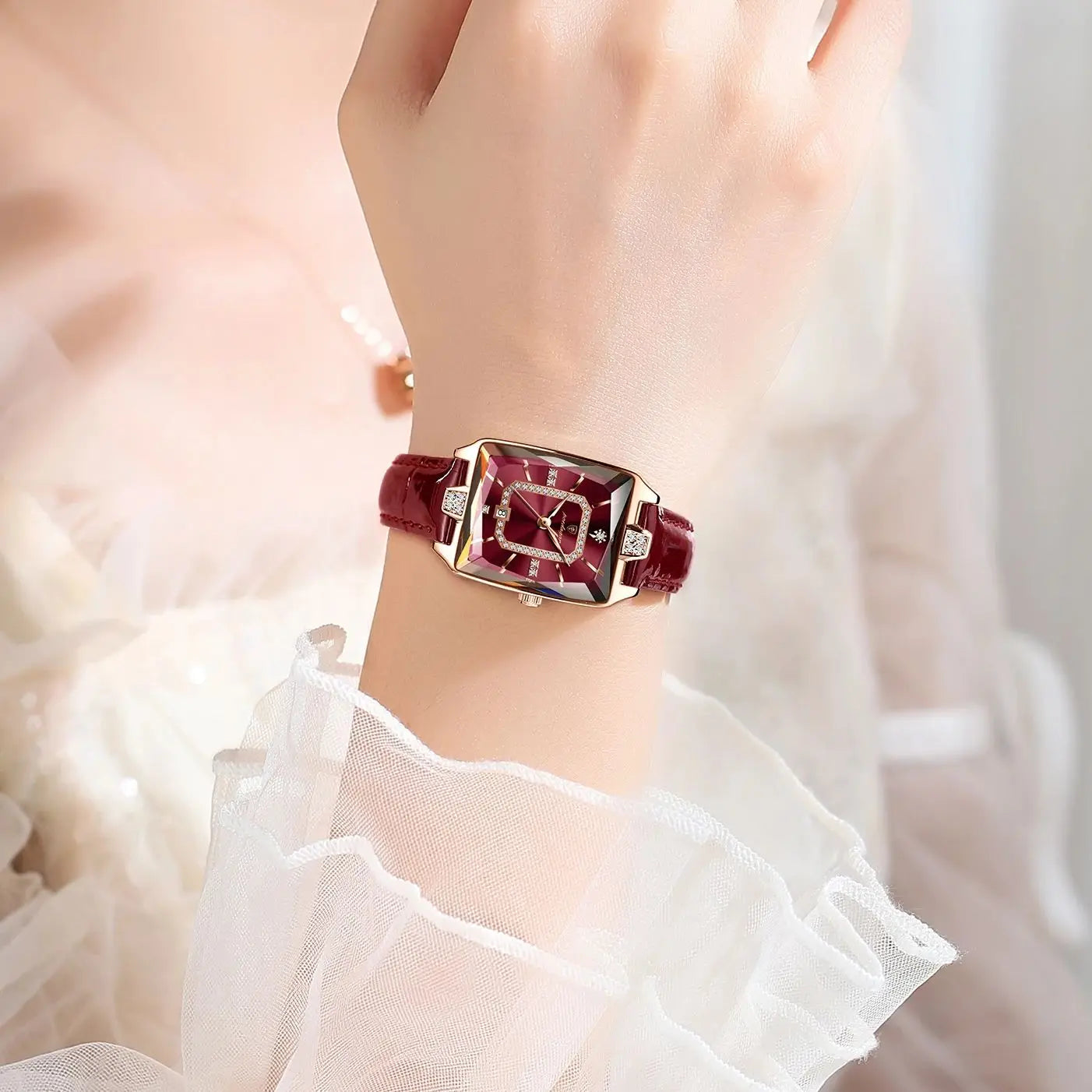 Luxury High Quality Women Wristwatch Waterproof Date Rectangle Watch For Woman Leather Quartz Women's Watches Reloj+Box - MOBITECH  WATCH