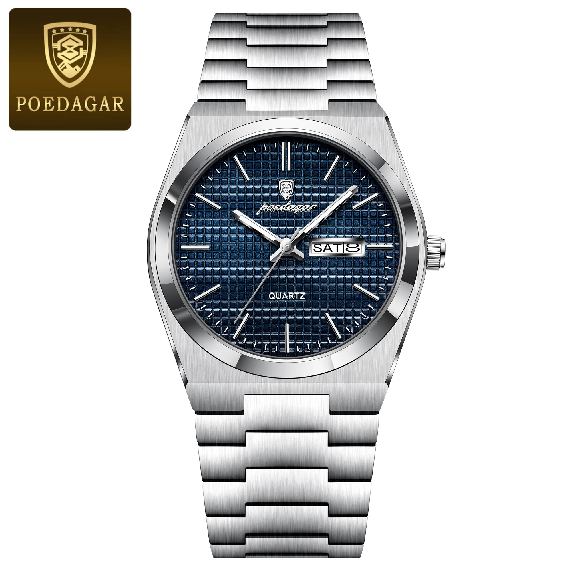 POEDAGAR Luxury Sport Man Watch Military Waterproof Luminous Date Week Men Watch Stainless Steel Quartz Men's Watches Male Clock - MOBITECH  WATCH