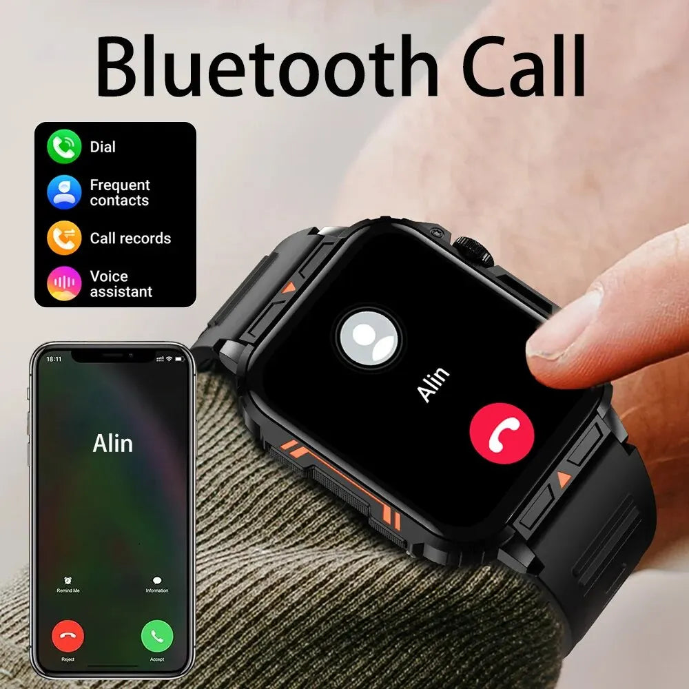 SENBONO 1.95inch Outdoor Military Smart Watch Men Bluetooth Call Smartwatch For Android IOS IP68 Waterproof Sports Ftiness Watch - MOBITECH  WATCH