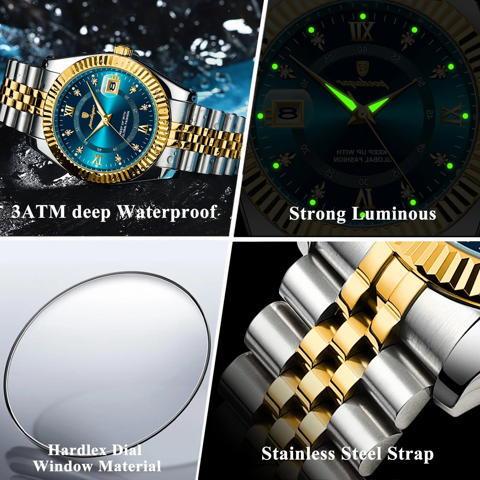POEDAGAR Luxury Sport Wrist Watch For Man Waterproof Luminous Date Men Watch Quartz Stainless Steel Men's Watches Male Reloj+box - MOBITECH  WATCH