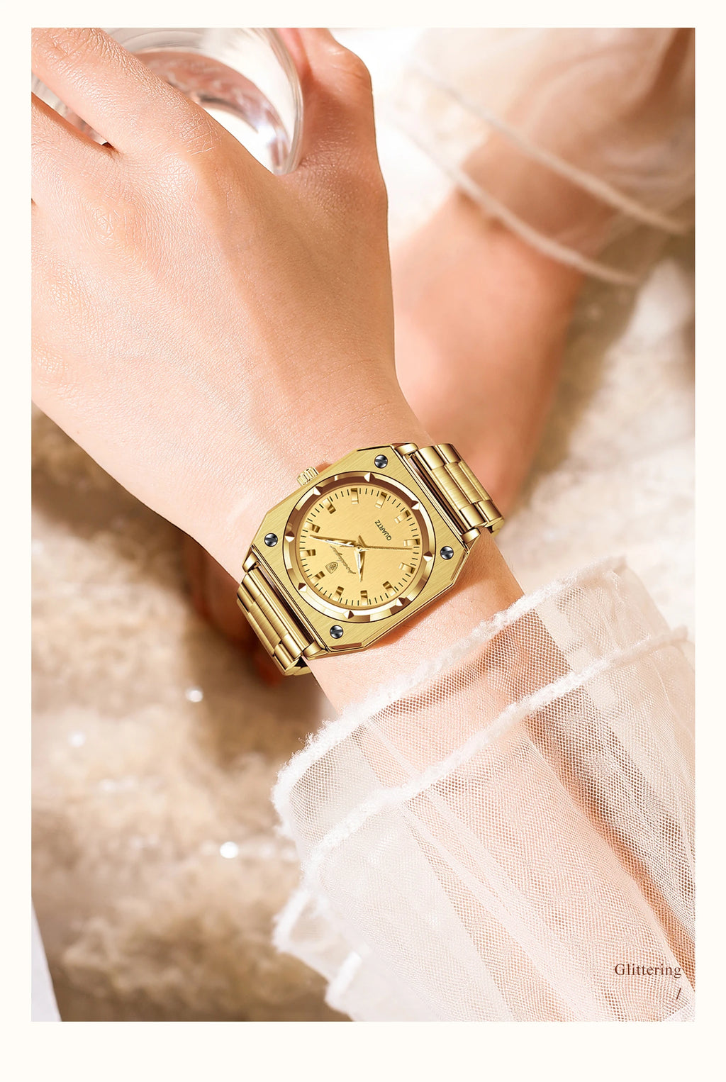 Luxury Elegant Square Ladies Watch Waterproof Luminous Watch for Woman Stainless Steel Quartz Women's Watches Reloj+box - MOBITECH  WATCH