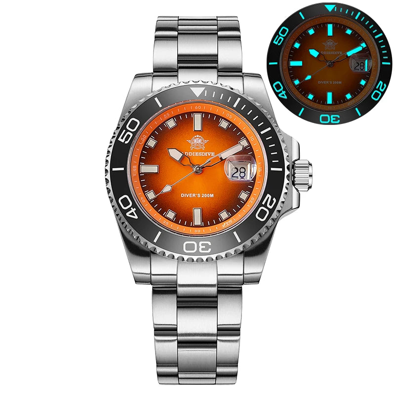 ADDIESDIVE New AD2089 Dive Watch 41mm Ceramic Bezel 200m Waterproof Japanese Quartz Watches BGW9 Luminous Stainless Steel Strap - MOBITECH  WATCH
