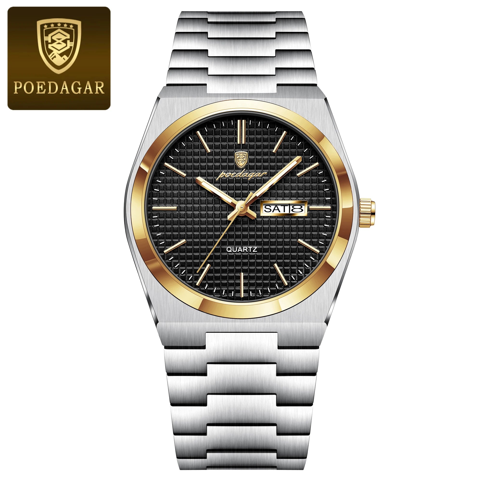 POEDAGAR Luxury Sport Man Watch Military Waterproof Luminous Date Week Men Watch Stainless Steel Quartz Men's Watches Male Clock - MOBITECH  WATCH