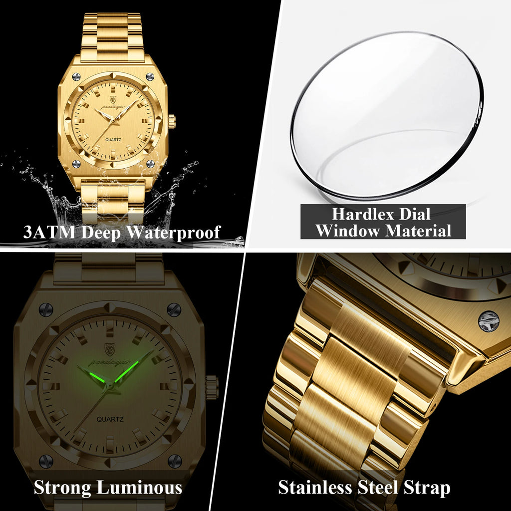 Luxury Elegant Square Ladies Watch Waterproof Luminous Watch for Woman Stainless Steel Quartz Women's Watches Reloj+box - MOBITECH  WATCH