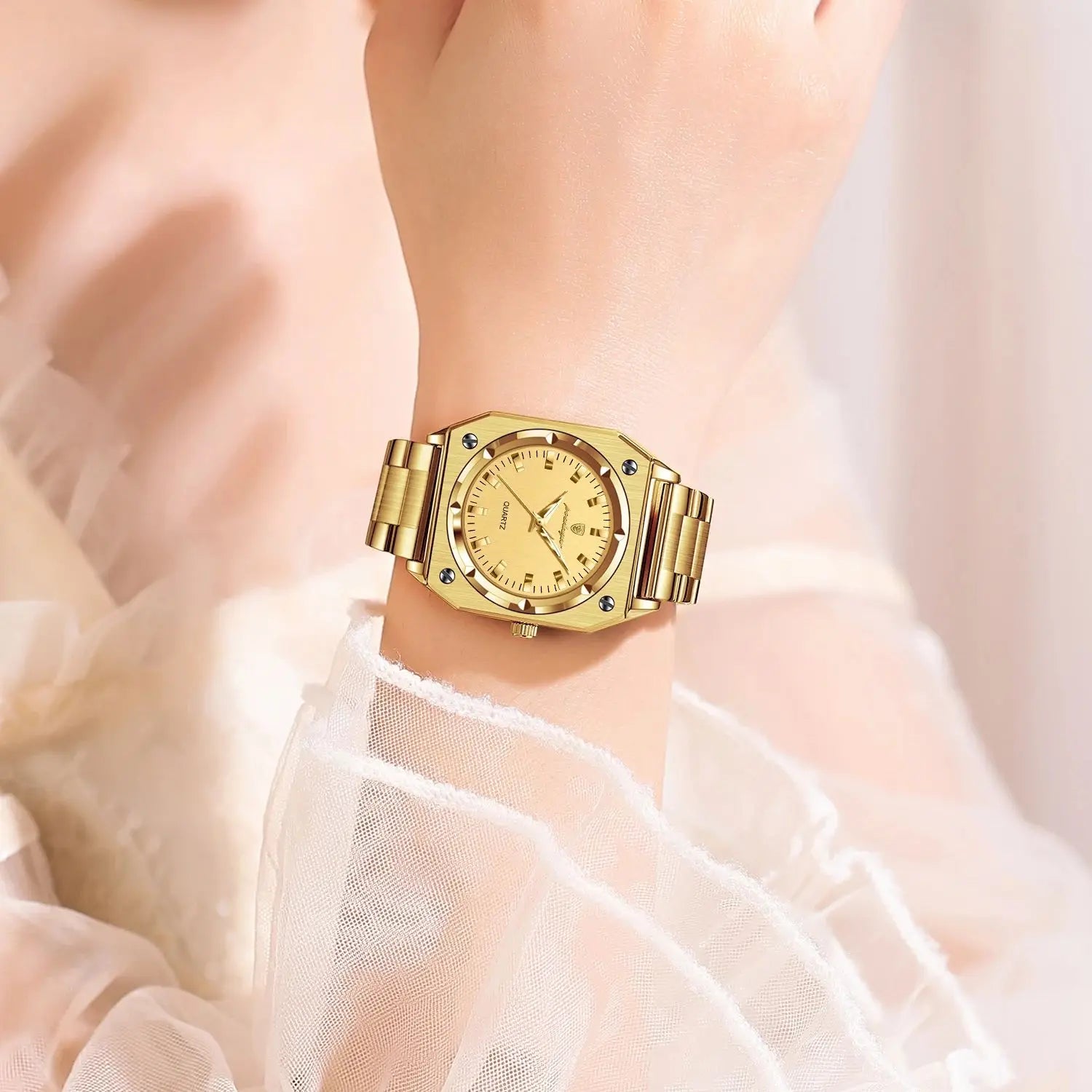 Luxury Elegant Square Ladies Watch Waterproof Luminous Watch for Woman Stainless Steel Quartz Women's Watches Reloj+box - MOBITECH  WATCH